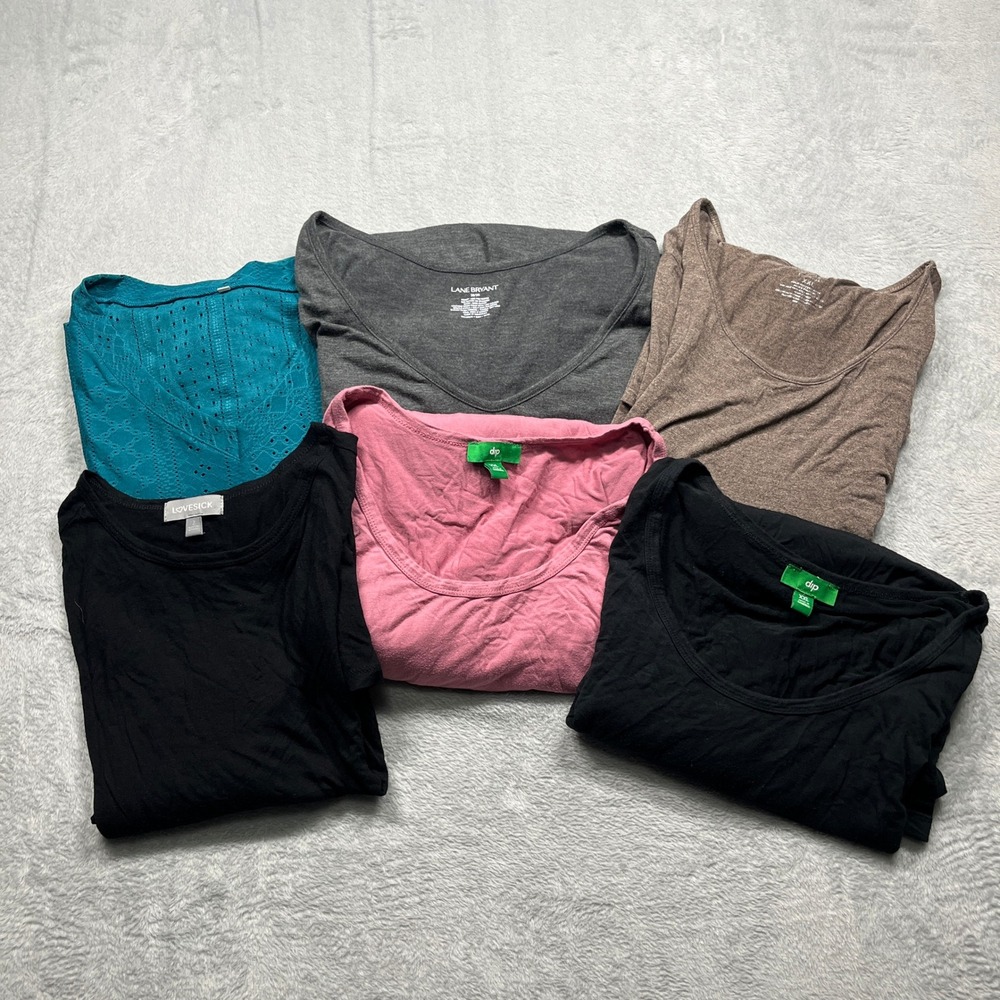 Lane Bryant Dip Apt 9 Lovesick Tops Women Plus XL-XXL Multi Color Lot of 6